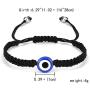 4Pcs Evil Eye Bracelets for Women Men,7 Knot Adjusted Handmade Lucky Bracelets for Protection Kabbalah Black Blue Red String Bracelets Amulet Jewelry Gift for Families Friends,4 Packs