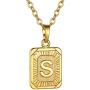 GoldChic Jewelry Tiny/Medium Square Initial Necklace for Women Men Girls, Dainty Letter Charm Necklaces (adjusts to 16-24 inch), Birthday with Gift Box - Customized Available