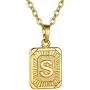 GoldChic Jewelry Tiny/Medium Square Initial Necklace for Women Men Girls, Dainty Letter Charm Necklaces (adjusts to 16-24 inch), Birthday with Gift Box - Customized Available
