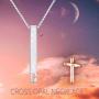 WINNICACA Heartbeat Faith Hope Love Sterling Silver Created Opal Vertical Bar Necklaces October Birthstones Jewelry Birthday Mothers Day Gifts for Her Women Teen Nurse Birthday