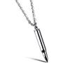 Minimalist Mens Bullet Choker Pendant Necklace for Men Women Boy Urn Cremation Prayer Stainless Steel Fashion Simple Bar Ash Memorial Bullet Chain Nice Gifts Jewelry