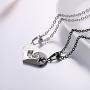 Couple Heart/Cat Necklaces, 2pcs Necklaces/Set, Black/18K Real Gold Plated 316L Stainless Steel, Mens Womens Jewelry (with Gift Box)