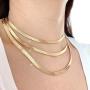 JIBSA 18K Gold Plated Choker Layered Thin Dainty Chain Necklace 14'' 16'' 18'' Long for Women Teen Girls Fashion Jewelry