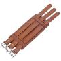 EVER FAITH Cool Hand Accessory 3 Layer Wide Belt Synthetic Leather Men Wristband Bracelet Unisex Couple