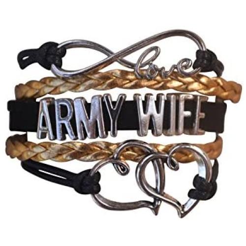 Army Wife Jewelry, Army Wife Bracelet, Proud Army Wife Charm Bracelet -Gift for Wife