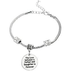 The Love Between a Father and Daughter is Forever Bracelet - Family Jewelry Gift - 10''