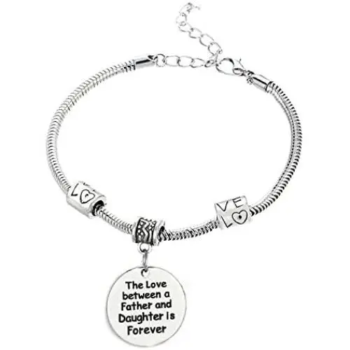 The Love Between a Father and Daughter is Forever Bracelet - Family Jewelry Gift - 10'' The Love Between a Father and Daughter is Forever Bracelet - Family Jewelry Gift - 10''