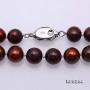 JYX Pearl Necklace Set Coffee Freshwater Pearl Necklace and Bracelet Set 8-9mm Flat Round