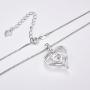 Bellrela Sterling Silver I Love You to The Moon and Back Necklace Heart Love Pendant Necklace