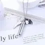 LOYALLOOK Urn Necklaces for Human Pet Ashes Angel Wing Cylinder Memorial Urn Necklace Stainless Steel Cremation Jewelry Urn Keychain for Ashes