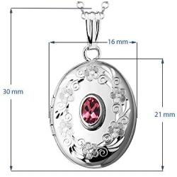 Finejewelers Sterling Silver Birthstone Locket Pendant Necklace