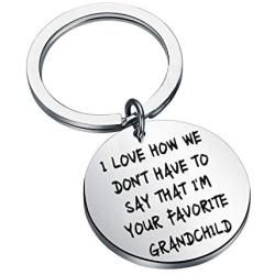 SEIRAA Grandparents Gift Grandpa Keychain Gift for Grandma from Grandchildren Favorite Grandchild Keychain Grandmother Gift