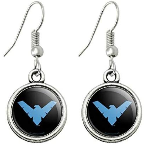 GRAPHICS & MORE Batman Nightwing Logo Novelty Dangling Drop Charm Earrings