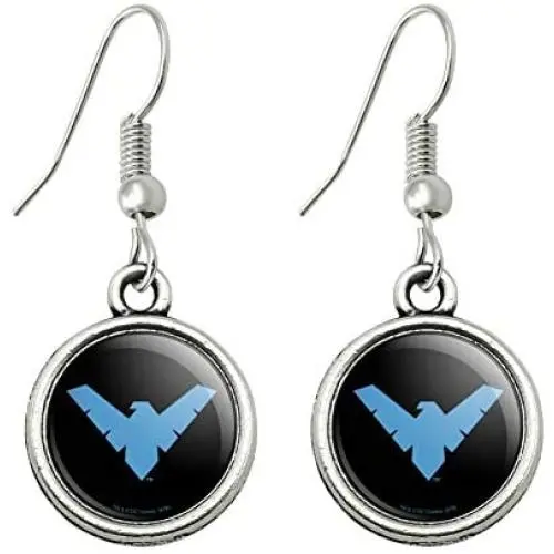 GRAPHICS & MORE Batman Nightwing Logo Novelty Dangling Drop Charm Earrings GRAPHICS & MORE Batman Nightwing Logo Novelty Dangling Drop Charm Earrings