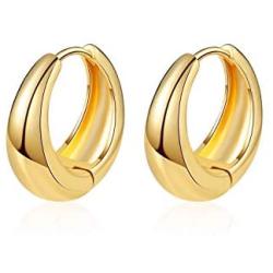UILZ Chunky Hoop Earrings for Women, Small 14K Gold Plated Hypoallergenic Cute Huggie Lightweight Girls Tiny Hoop Earrings