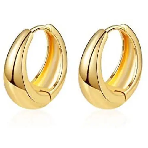 UILZ Chunky Hoop Earrings for Women, Small 14K Gold Plated Hypoallergenic Cute Huggie Lightweight Girls Tiny Hoop Earrings UILZ Chunky Hoop Earrings for Women, Small 14K Gold Plated Hypoallergenic Cute Huggie Lightweight Girls Tiny Hoop Earrings