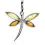 Ian and Valeri Co. Multicolor Amber Sterling Silver Dragonfly Small Pendant Ian and Valeri Co. Multicolor Amber Sterling Silver Dragonfly Small Pendant