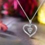✦Gifts for Mothers Day✦ Forever Love Heart Necklace Jewelry 18K White Gold/ Rose Gold Plated 925 Sterling Silver Birthstone Pendant Necklace with 5A Cubic Zirconia Birthday Gifts for Women and Girls