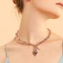 Shiny Shiny Curved Cuff Snake Choker Necklace Rose Gold Color Collar Crystal Cocktail Snake Jewelry