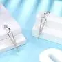 Besilver Valentine Gift Triangle Necklace Earrings Set Women Men 925 Sterling Silver 18K Gold Filled Cubic Zirconia Triangle Jewish Chai Necklace Jewelry Gift