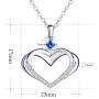 Caperci Sterling Silver Diamond Accent Kindred Heart Necklace - Mothers Day Jewelry Gifts for Mom/Wife