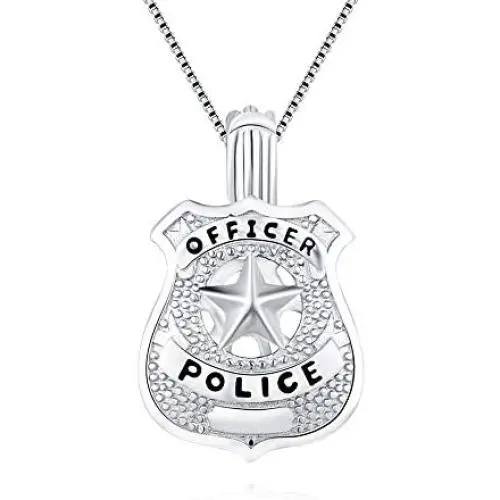 LGSY Sterling Silver Police Officers Pearl Cage Pendants for Women, Design Pearl Cage Pendants for Pearl Jewelry Making, Essential Oil Diffuser Lockets for Pearl Jewelry LGSY Sterling Silver Police Officers Pearl Cage Pendants for Women, Design Pearl Cage Pendants for Pearl Jewelry Making, Essential Oil Diffuser Lockets for Pearl Jewelry