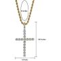 TOPGRILLZ 14K Gold&Silver Plated Iced Out CZ 3'' Lab Diamond Cross Pendant Chain for Men and Women