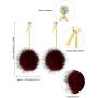 6 Pairs Faux Fur Ball Earrings Pom Pom Dangle Earrings Valentines Gifts for Women Girls