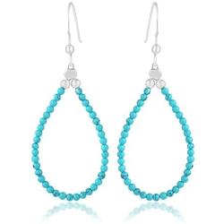 Turquoise Earrings, Boho Jewelry, Dangle Drop Earrings, Turquoise Gemstone Jewelry Earrings, 925 Silver Turquoise Statement Earrings