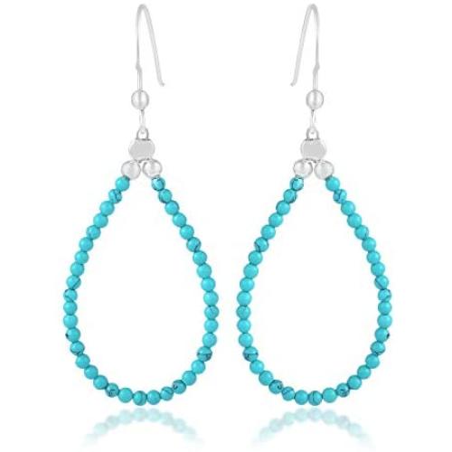 Turquoise Earrings, Boho Jewelry, Dangle Drop Earrings, Turquoise Gemstone Jewelry Earrings, 925 Silver Turquoise Statement Earrings