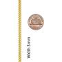 FZTN Jewelry Mens Womens 3mm Curb Chain Cuban Link Chain 18K Gold Plated Stainless Steel Necklace,Fashion Jewelry,Wear Alone or with Pendant,18-26 Inch