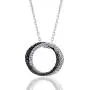 TJD 1/6 Carat Natural Diamond Pendant Necklace 925 Sterling Silver (H-I Color, I2-I3 Clarity) Circular Diamond Pendant Necklace for Women Diamond Jewelry Gifts for Women