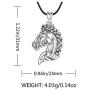 CELESTIA Celtic Horse Head Necklace Women Sterling Silver Pendant Horse Jewelry Gifts for Girls Men and Horse Lovers