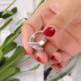LOVECOM 925 Sterling Silver Mountain & Cedar Open Rings for Women Men Couple Wedding Bands Vintage Nature Tree and Mountain Plants Hugging Wrape Rings Girls Silver Jewelry Gifts