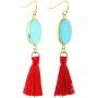SUNYIK Assorted Semiprecious Stone Dangle Earrings for Women,Crystal Drop Tassel Earrings
