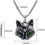 Cat Head Eye Necklace Pendant, LOYEH Vintage Gothic Necklaces Pendants Men Women Gift Jewelry Evil Green Eye 1.41x1.40inches