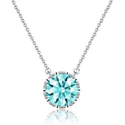 Yalong Birthstone Necklace for Women 5A Zirconia Crown Pendant 14K White Gold Plated Dainty Silver Chain Choker jewelry Gift Girl