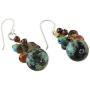 NOVICA Multi-Gem Jasper .925 Sterling Silver Beaded Earrings Exotic Cluster