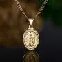 Barzel 18K Gold Plated Flat Mariner/Marina 060 3MM Chain Necklace with Virgin Mary Guadalupe Charm Pendant Barzel 18K Gold Plated Flat Mariner/Marina 060 3MM Chain Necklace with Virgin Mary Guadalupe Charm Pendant