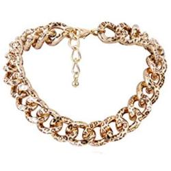Thick Cuban Chunky Chain Choker Necklace Punk Exaggerated Leopard Print Gold Tone Gorgeous Rhinestone Collar Necklace for Women Girls Hip Hop Party Jewelry