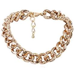 Thick Cuban Chunky Chain Choker Necklace Punk Exaggerated Leopard Print Gold Tone Gorgeous Rhinestone Collar Necklace for Women Girls Hip Hop Party Jewelry