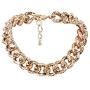 Thick Cuban Chunky Chain Choker Necklace Punk Exaggerated Leopard Print Gold Tone Gorgeous Rhinestone Collar Necklace for Women Girls Hip Hop Party Jewelry
