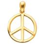 The World Jewelry Center 14k Yellow Gold Peace Sign Pendant with 0.9mm Cable Chain Necklace