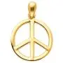 The World Jewelry Center 14k Yellow Gold Peace Sign Pendant with 0.9mm Cable Chain Necklace