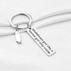 SEIRAA Skateboard Keychain Skater Skateboard Pendant Skateboard Girl Like a Normal Girl Only Cooler Keychain Skateboard Lover Gifts