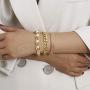 3Pcs Gold Plated Chain Bracelet Pearl Bracelet Set for Women Teen Girls