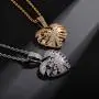 TOPGRILLZ Simualted Diamond CZ Hollow Skeleton Broken Heart Pendant Necklace Chain for Men Hip Hop Jewelry