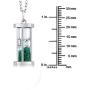 Gem Stone King 925 Sterling Silver Hourglass Pendant Necklace For Women with 0.75 Ct Emerald Dust and 18 Inch Silver Chain