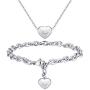 MEGIDESI Heart Necklace and Bracelet Set