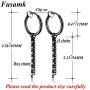 Fusamk Fashion Stainless Steel Long Chain Dangle Earrings Tube Clip On Earrings